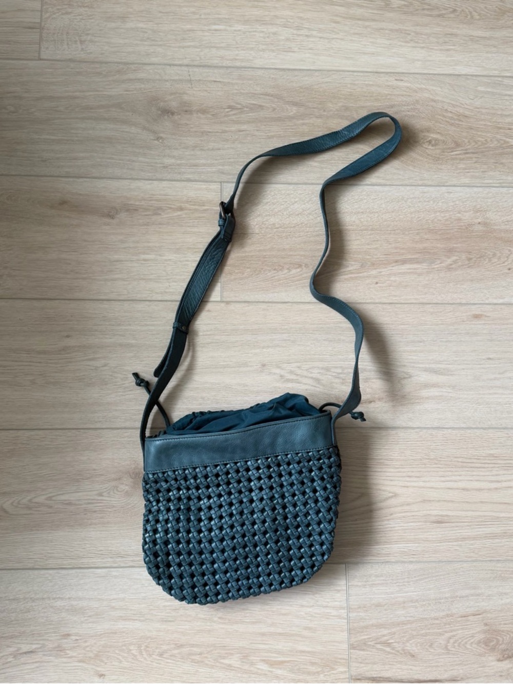 Green Woven Crossbody Bag